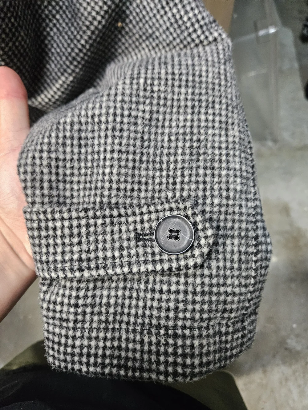 Haggar Men's Gray Houndstooth Trench Coat